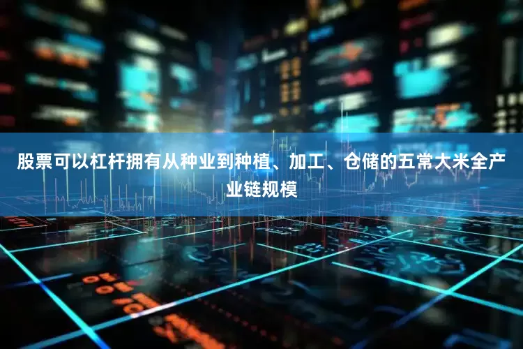 股票可以杠杆拥有从种业到种植、加工、仓储的五常大米全产业链规模